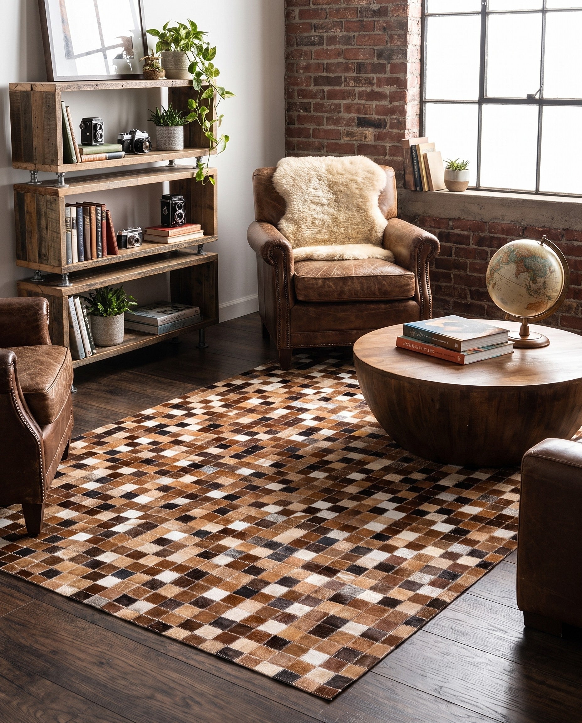 3' 11 x 5' 11 Cowhide Stocks Rug