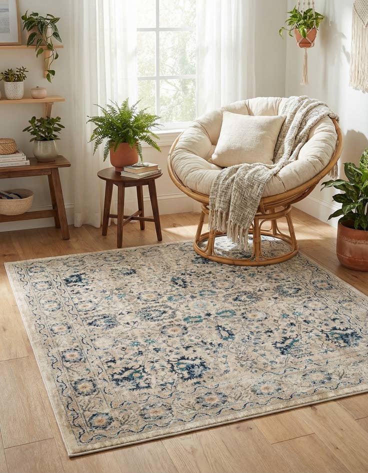 Detail image of 5' 3 x 5' 3 Stockholm Square Rug