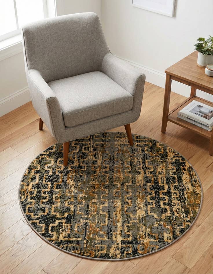 Detail image of  3' 3 x 3' 3 Saturn Round Rug