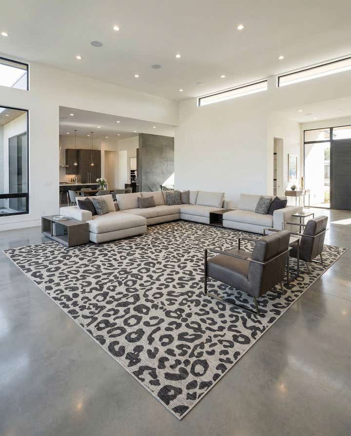 13' x 13' Easy-Clean Safari Indoor / Outdoor Square Rug