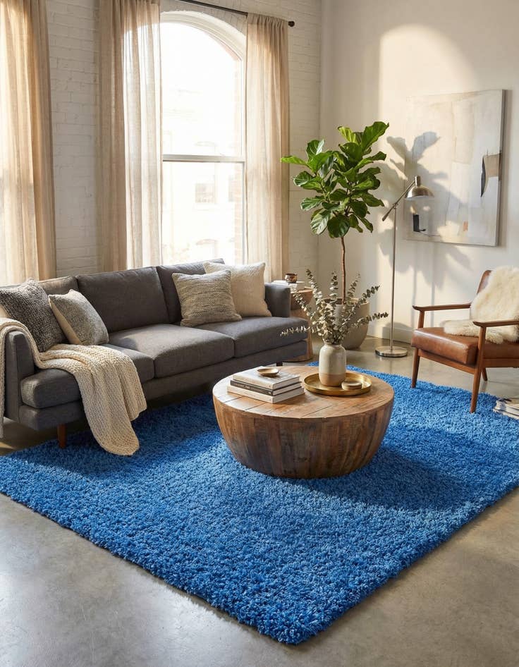 Detail image of  7' x 10' Solid Shag Rug