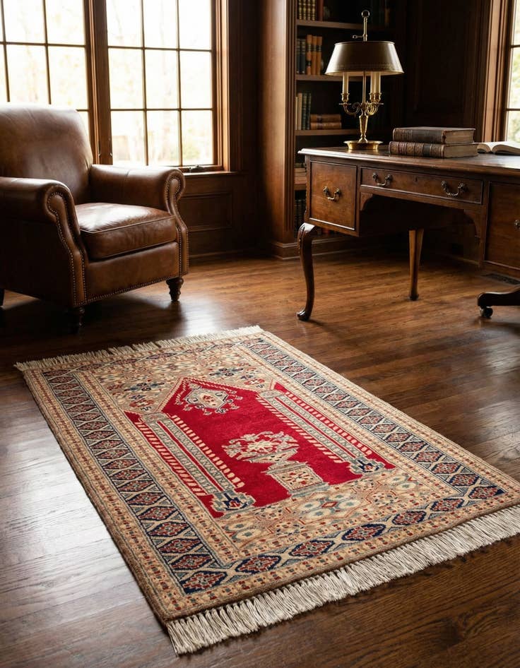 Detail image of 2' 8 x 3' 11 Hand Knotted Bokhara Oriental Wool Rug