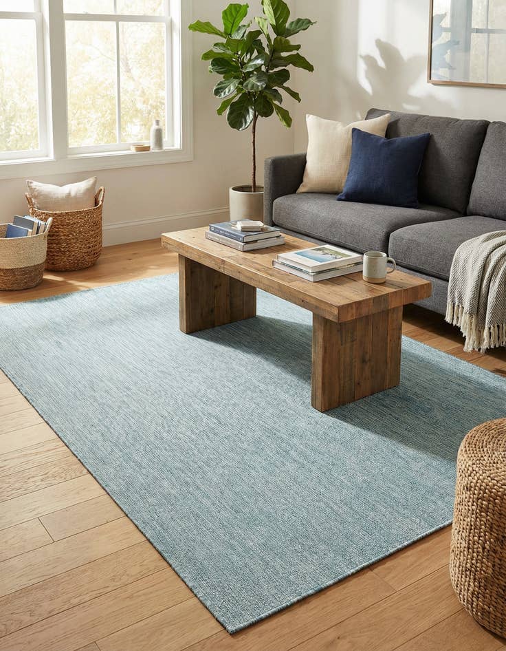 Detail image of 5' 3 x 8' Washable Solid Indoor / Outdoor Rug