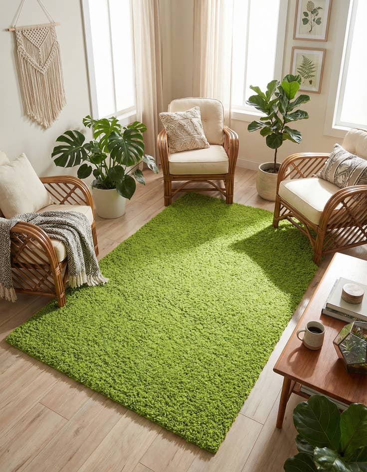 Detail image of 5' 3 x 8' Solid Shag Rug