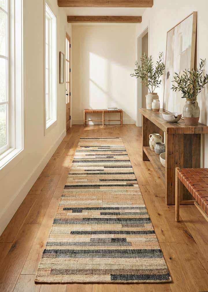 2' 7 x 12' Hand Woven Kala Handwoven Jute Runner Rug