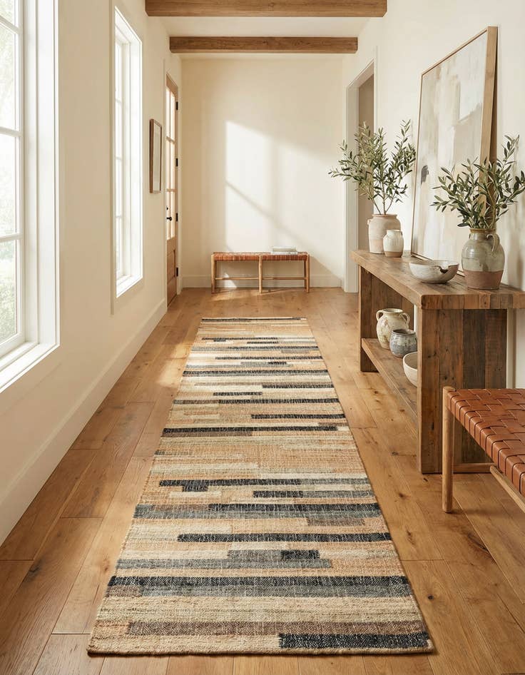 Detail image of 2' 7 x 12'  Hand Woven Kala Handwoven Jute Runner Rug