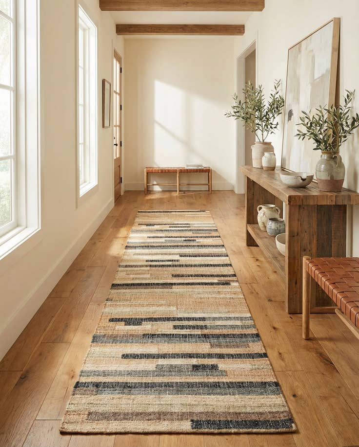 Detail image of 2' 7 x 12' Hand Woven Kala Handwoven Jute Runner Rug