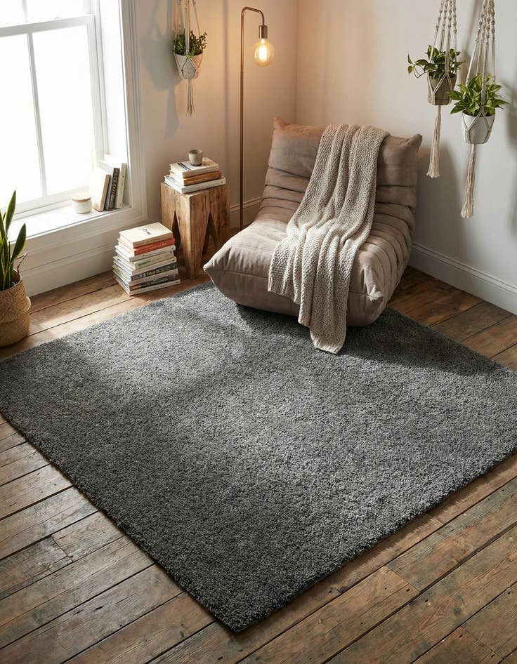 Detail image of 5' x 5' Soft Solid Shag Square Rug