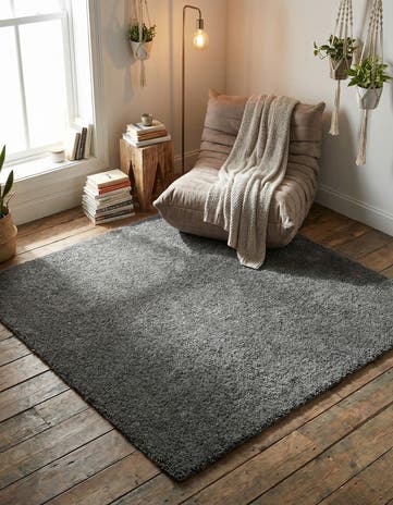 5' x 5' Soft Solid Shag Square Rug