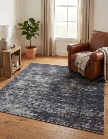 Black Asha Square Rug