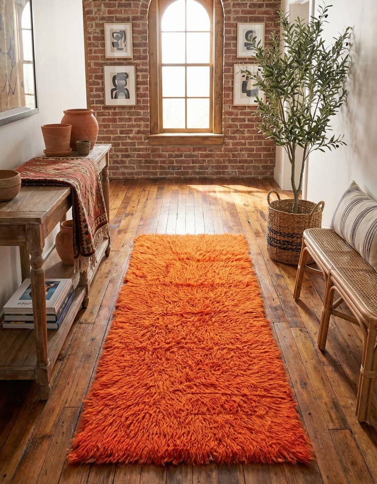 Detail image of 2' x 4' 6 Hand Knotted Moroccan Wool Runner Rug