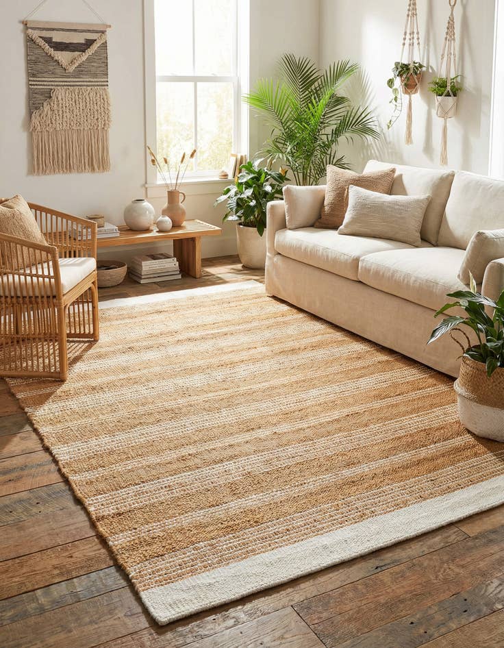 Detail image of 6' 1 x 9'  Hand Woven Lariat Rug