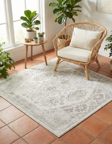 Cream Oxford Square Rug