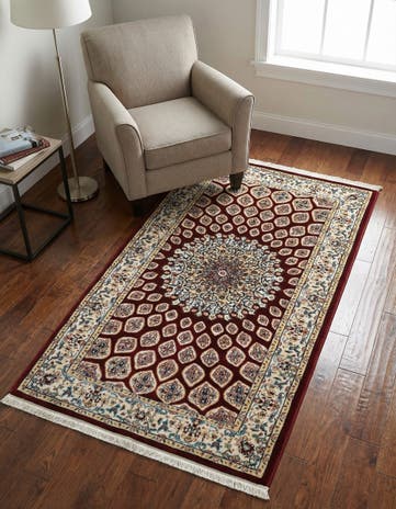Burgundy Nain Design Rug