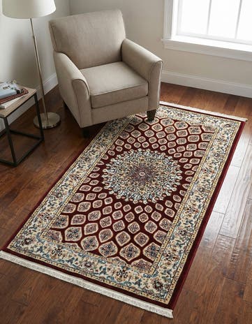 Burgundy Nain Design Rug