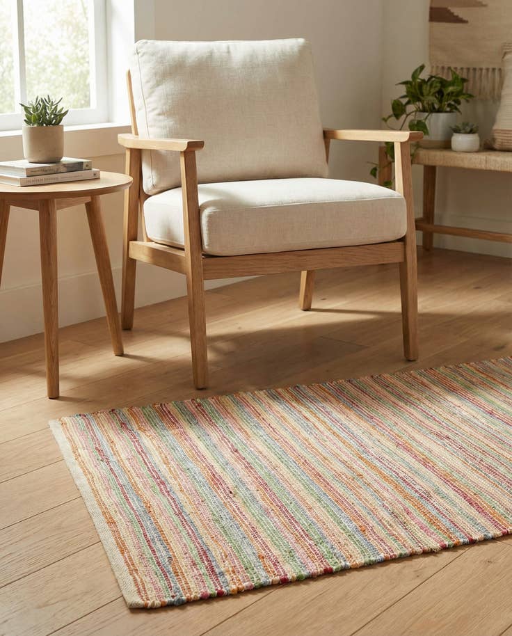 Detail image of 2' x 3' 1 Hand Woven Happy Rugs Rainbow Weave
