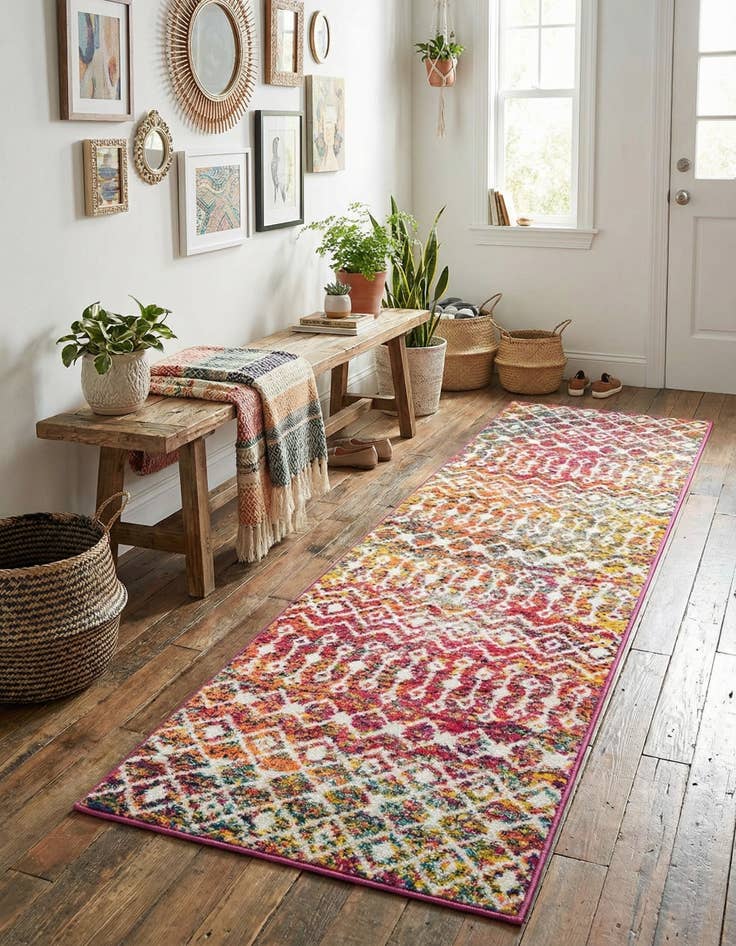 Detail image of  2' x 7' Moroccan Trellis Runner Rug