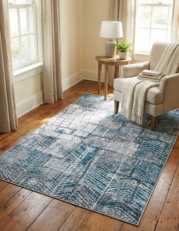 Gray Blue Valencia Rug
