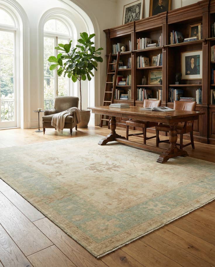 Detail image of 8' 6 x 10' Hand Knotted Oushak Wool Rug