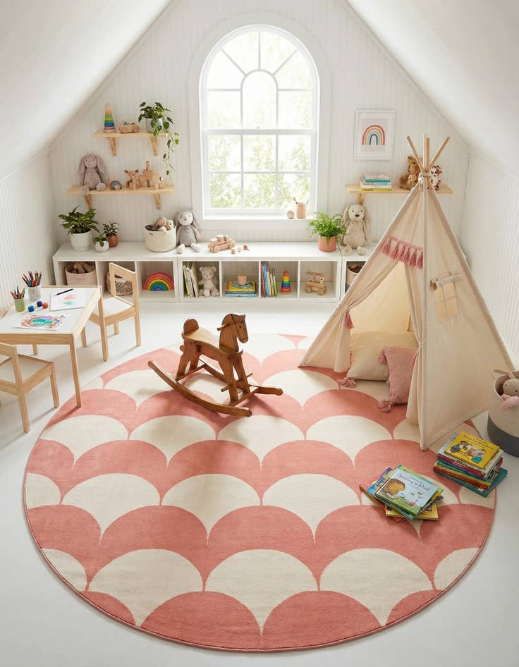 Detail image of 7' 10 x 7' 10 Whimsy Kids Round Rug