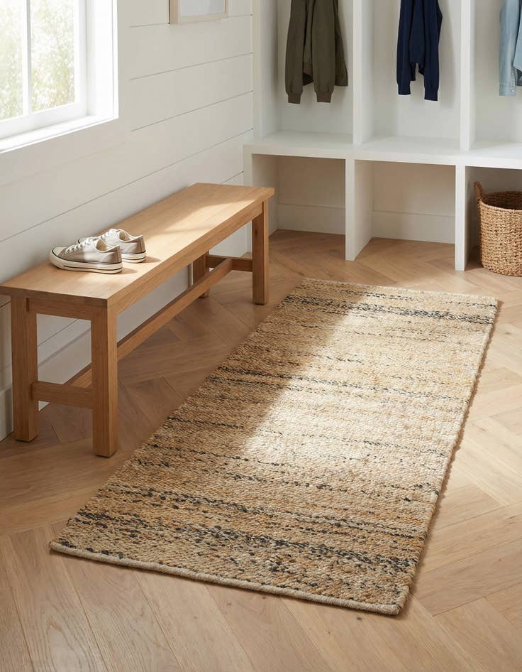 Detail image of 2' x 4' 1 Hand Woven Palm Beach Jute Runner Rug