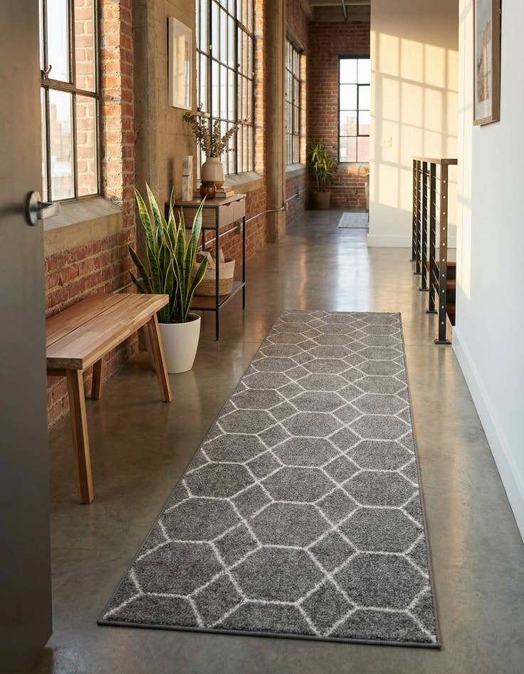 Detail image of 2' x 10' Lattice Frieze Runner Rug