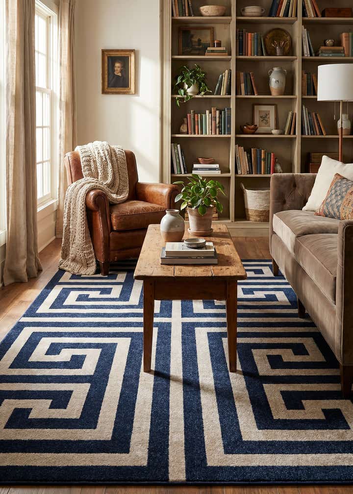 7' x 10' Greek Key Rug
