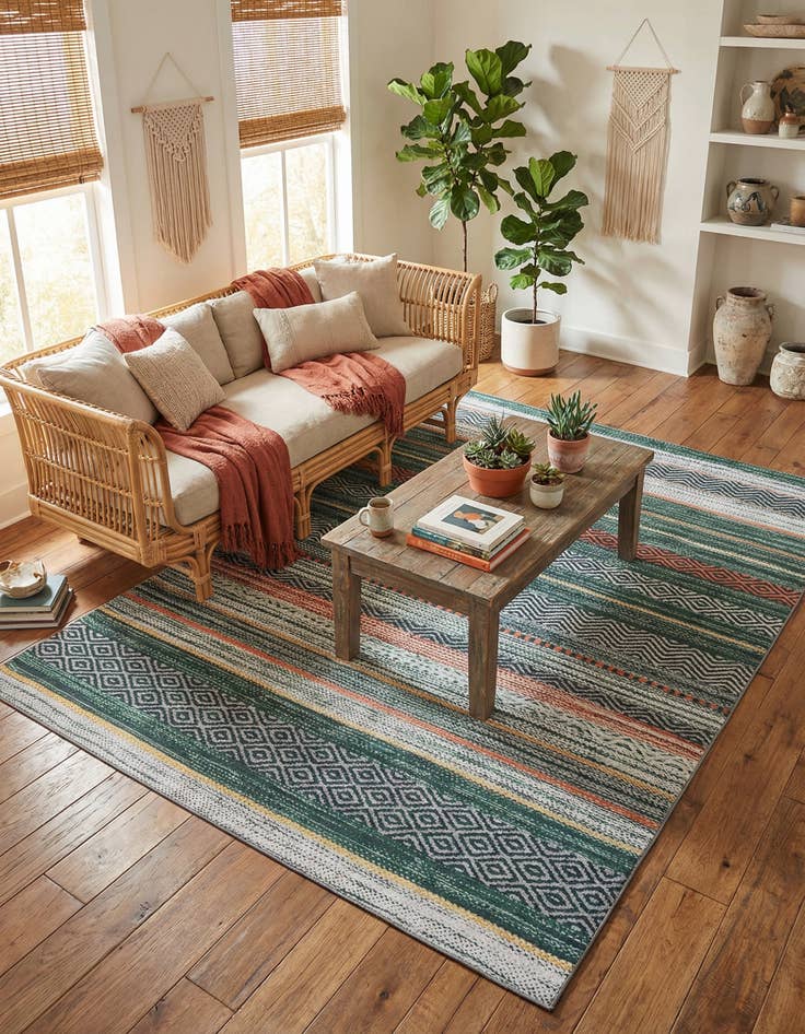 Detail image of 7' 10 x 10'  Washable Yara Rug