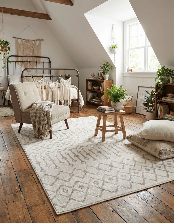 Detail image of 5' 3 x 8' Bohemian Trellis Rug