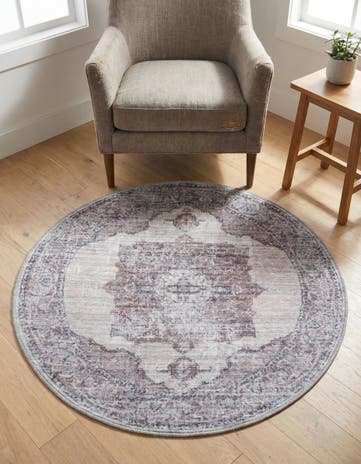 3' 3 x 3' 3 Washable Mangata Round Rug