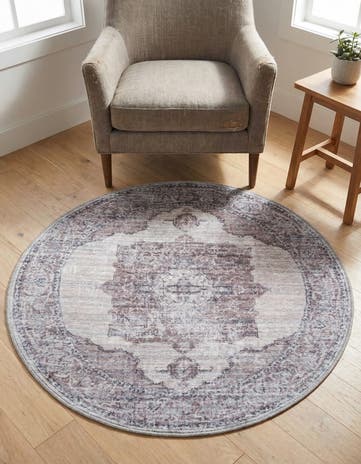 3' 3 x 3' 3 Washable Mangata Round Rug