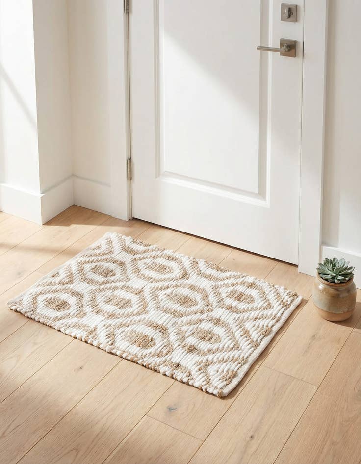 Detail image of 2' x 3' 1  Hand Woven Chindi Jute Rug