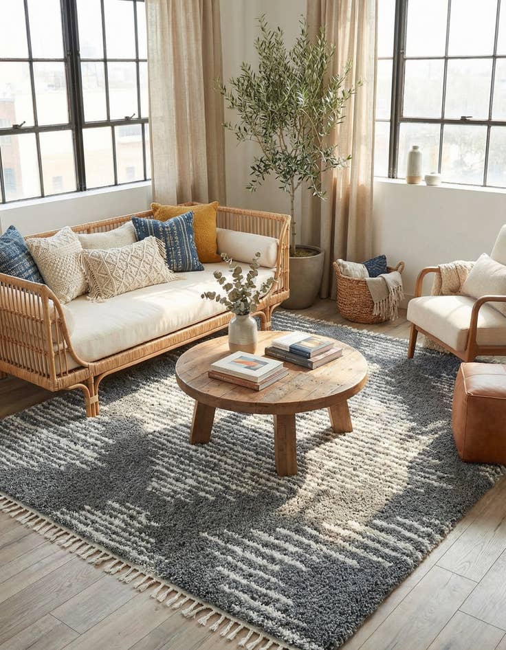 Detail image of 10' x 10' Serenity Shag Square Rug