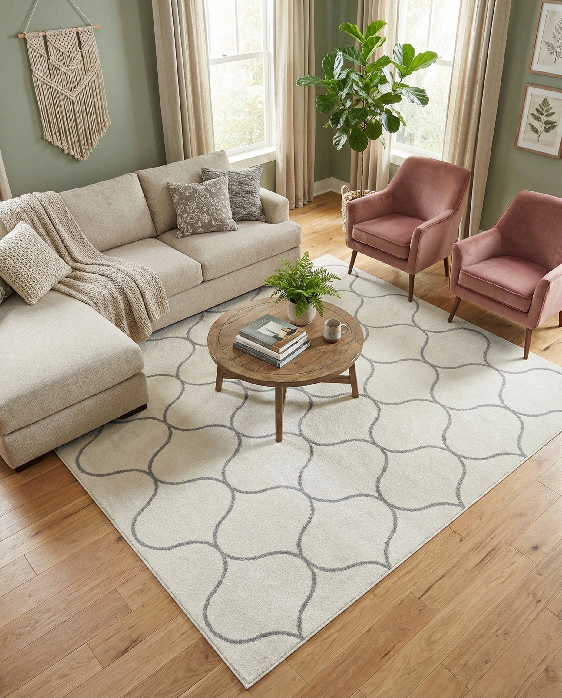 7' x 7' Trellis Frieze Square Rug