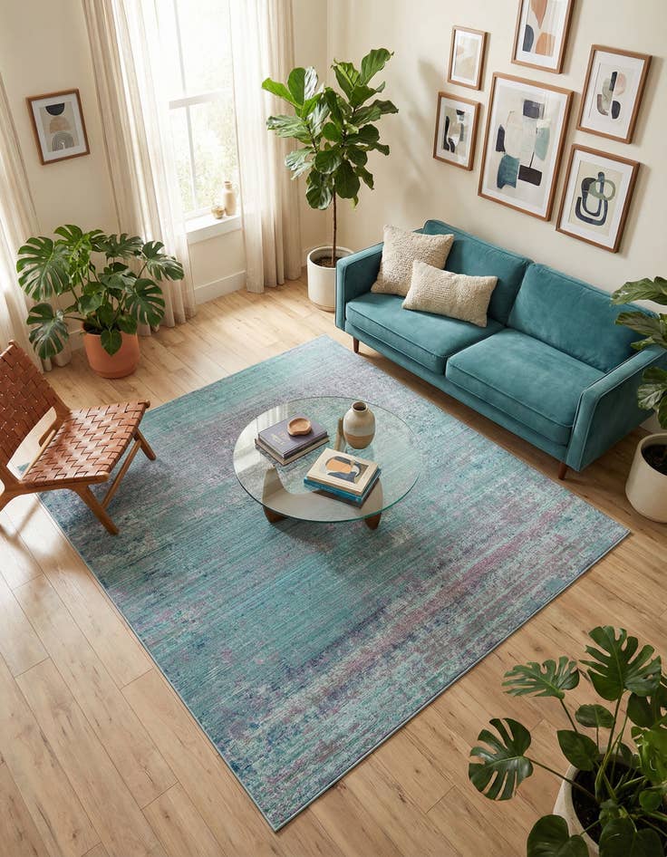 Detail image of 8' x 8' Aqua Square Rug