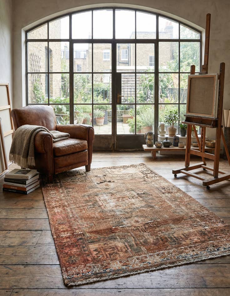 Detail image of 3' 2 x 4' 10 Hand Knotted Ultra Vintage Persian Wool Rug