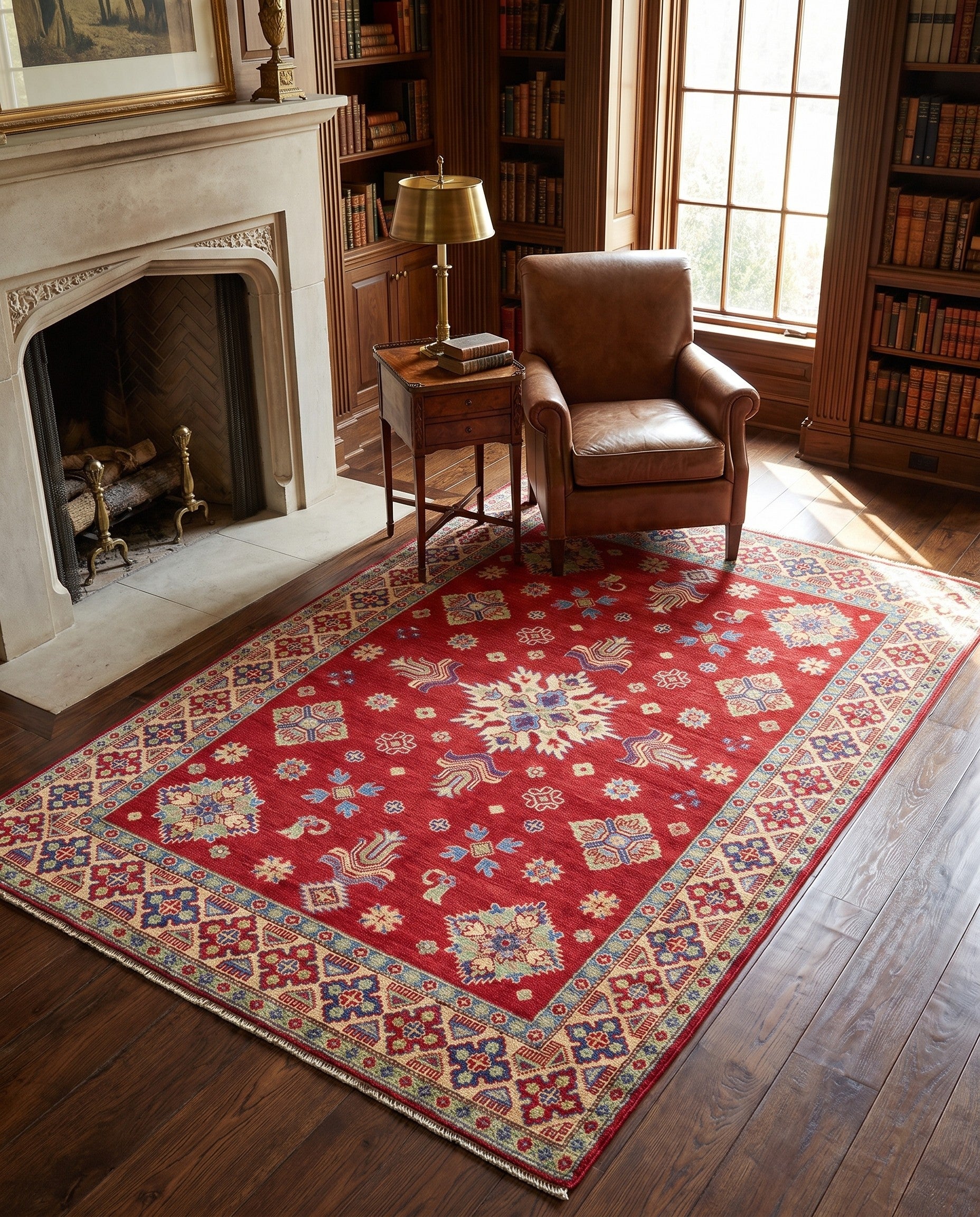 Detail image 3 of 10: 4' 9 x 6' 11 Hand Knotted Kazak Rug