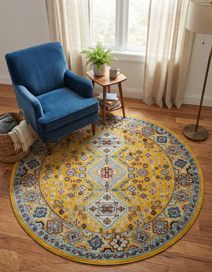 Detail image of 5' 3 x 5' 3 Kamala Washable Round Rug