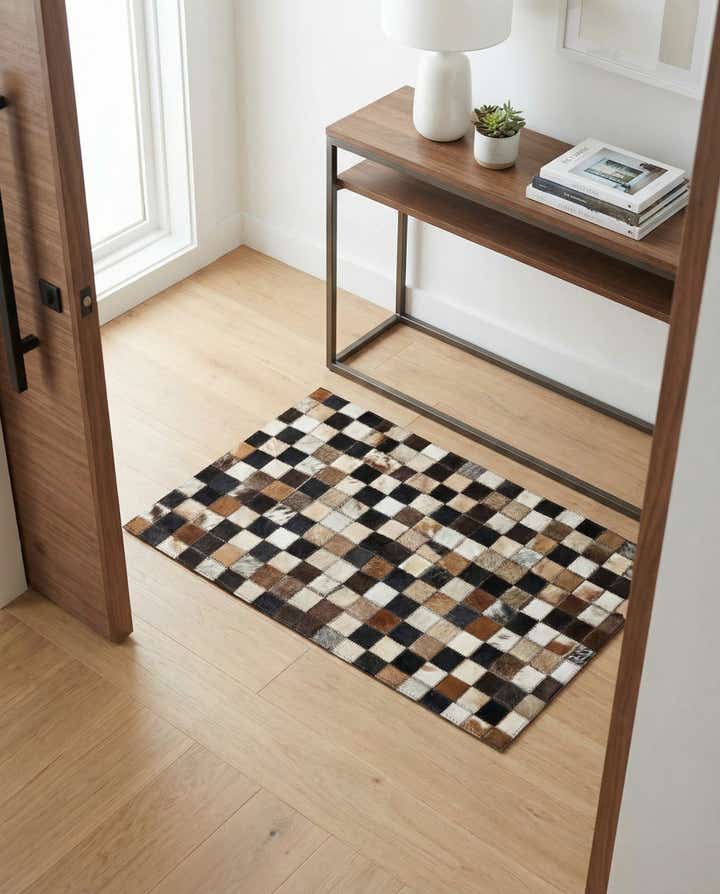 2' x 3' Cowhide Leather Rug