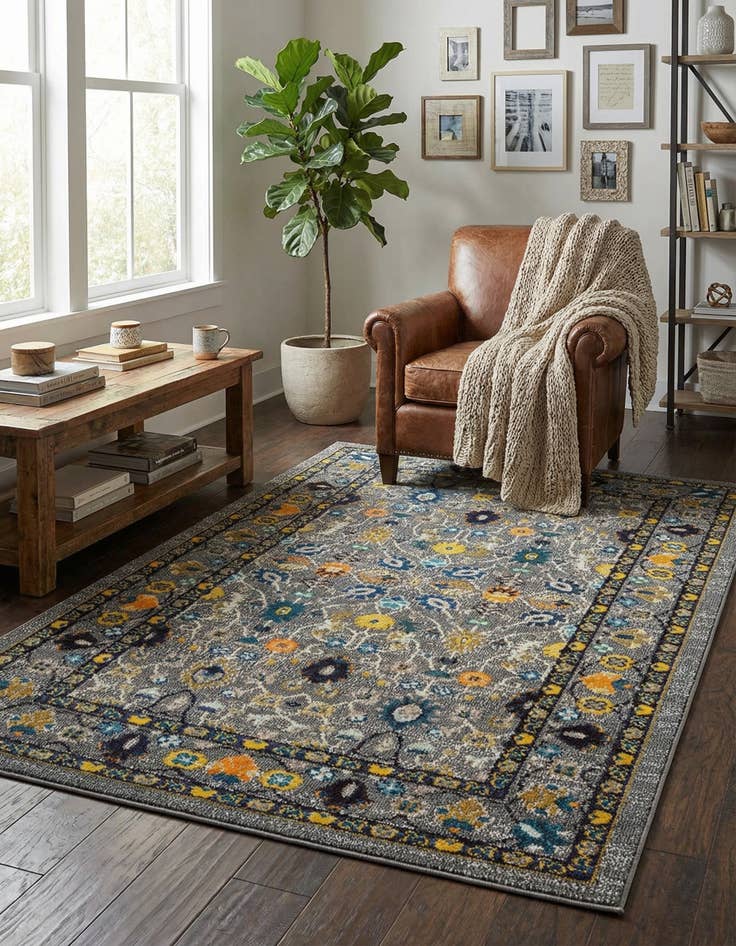 Detail image of 5' x 8' Washable Fleur Rug