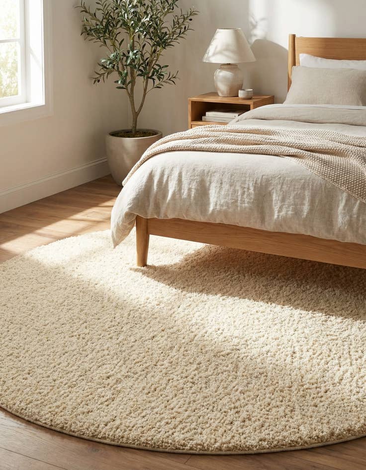 Detail image of 7' x 7' Solid Shag Round Rug