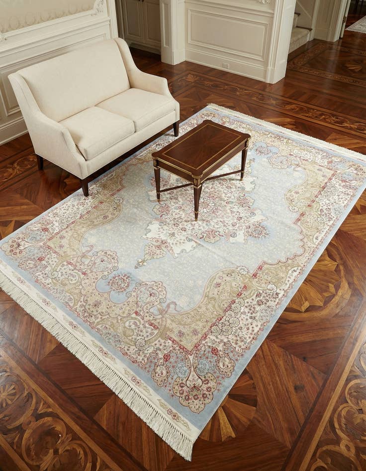 Detail image of 5' x 7' 5 Qom Bamboo Silk Rug