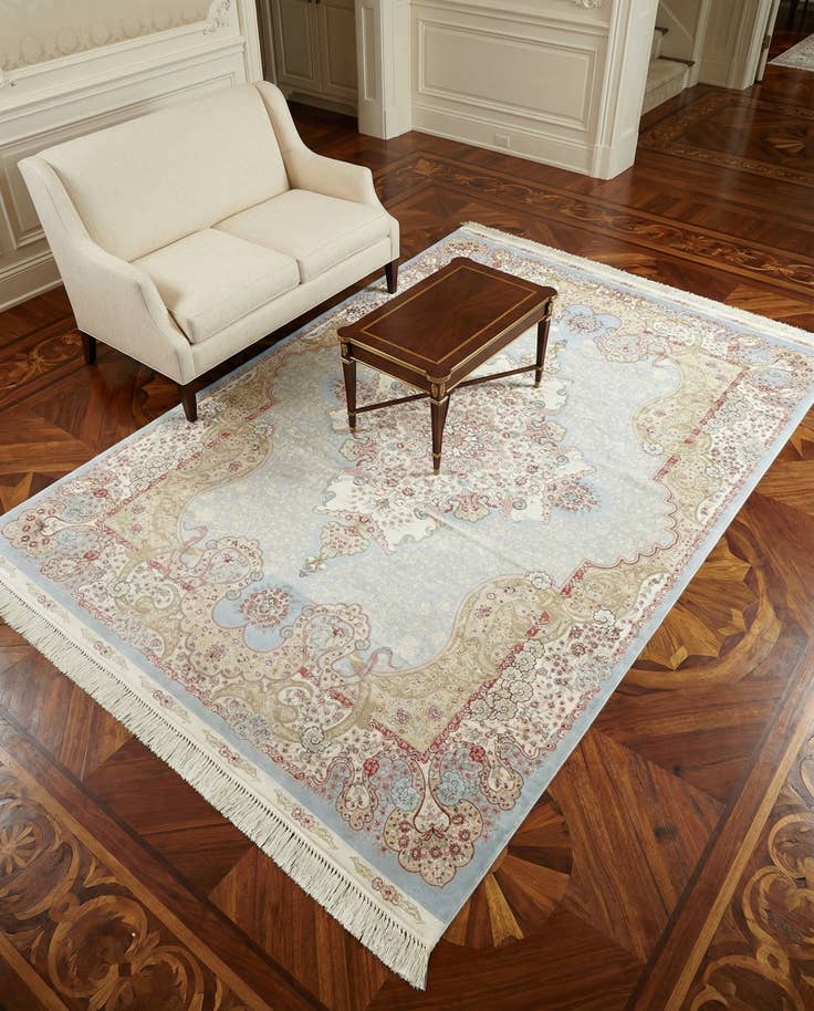 Detail image of 5' x 7' 5 Qom Bamboo Silk Rug