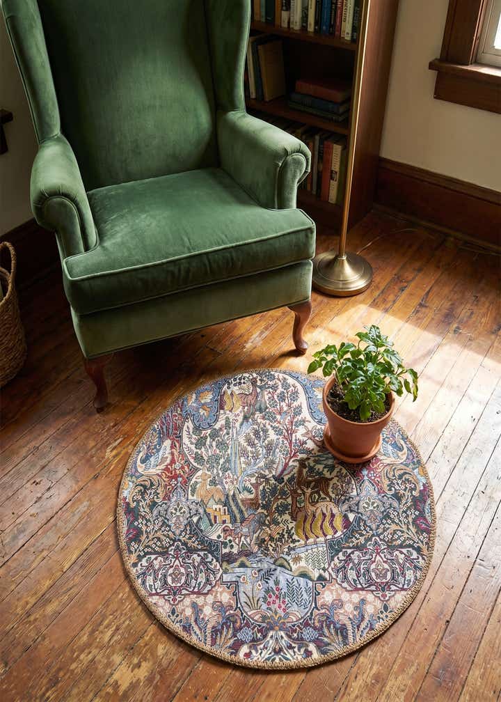 2' x 2' Washable Timeless Round Rug