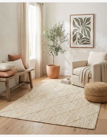 Ivory Handmade Braided Jute Rug