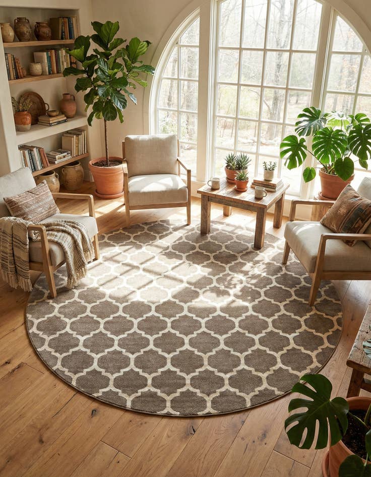 Detail image of 12' 2 x 12' 2 Lattice Round Rug