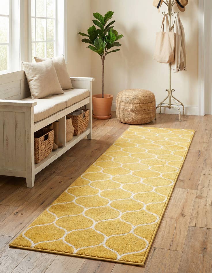 Detail image of 2' x 8' 8 Lattice Frieze Runner Rug