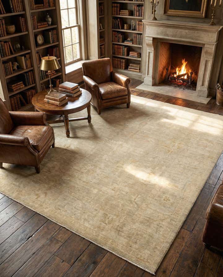 8' 1 x 9' 7 Hand Knotted Oushak Wool Rug