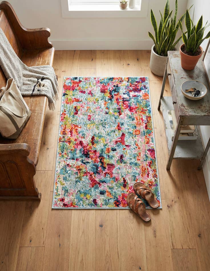 Detail image of 2' x 3'  Washable Spectrum Rug