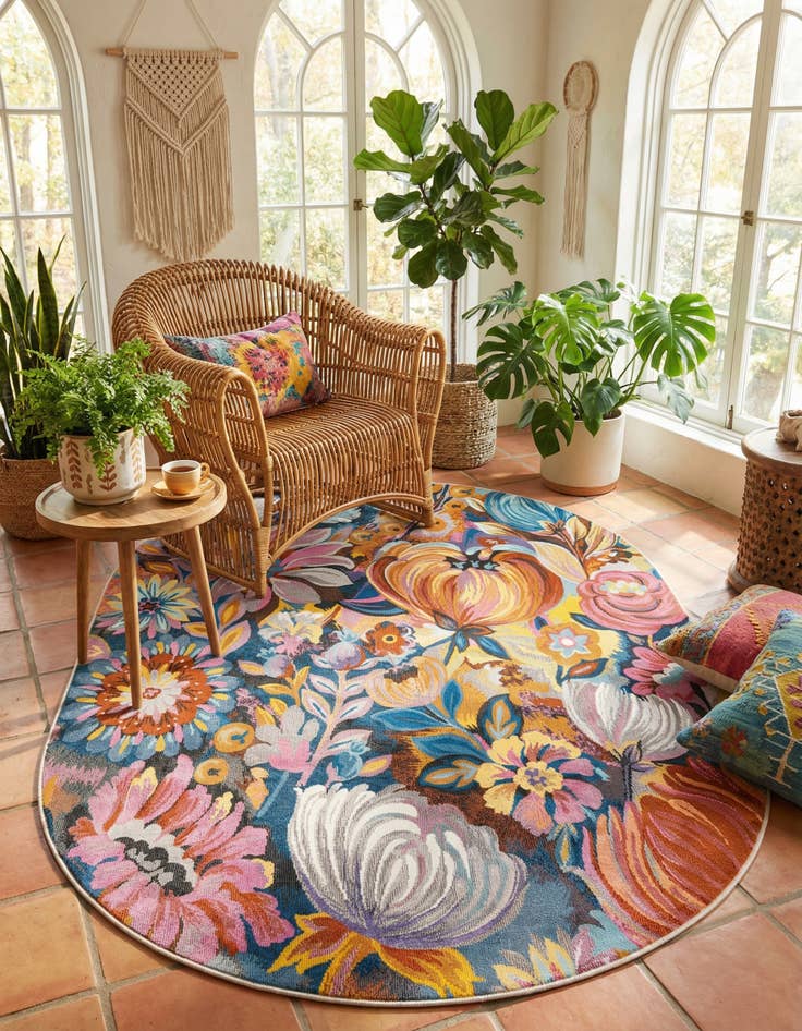 Detail image of 5' 3 x 7' 10 Blossom Oval Rug